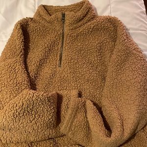 American eagle, half zipped, teddy jacket! Size S, cropped jacket!